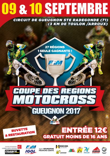 Coupe des régions de moto-cross 2017 à Gueugnon (...)