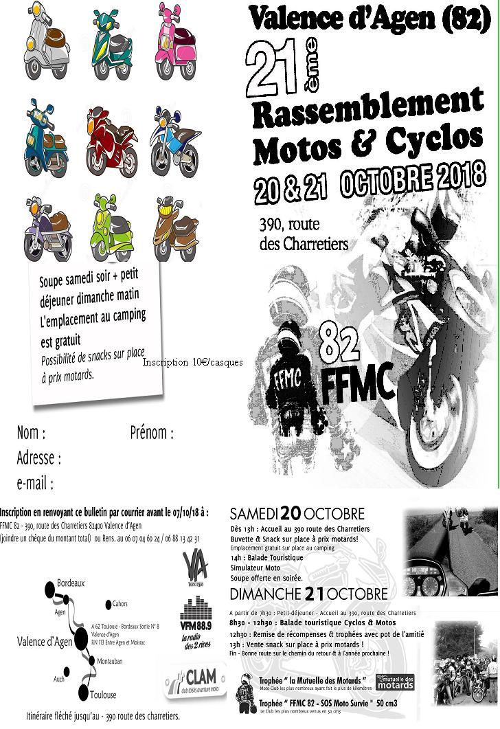 21e rassemblement motos et cyclos de la FFMC 82 à (...)