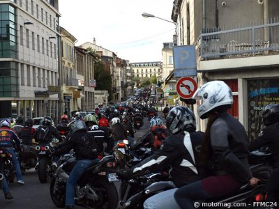 Manif moto Périgueux (24) : ville paralysée