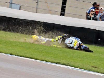 MotoGP d’Indianapolis : la chute de Rossi
