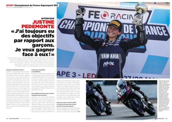 Moto Magazine n°400 Interview Justine Pedemonte {JPEG}