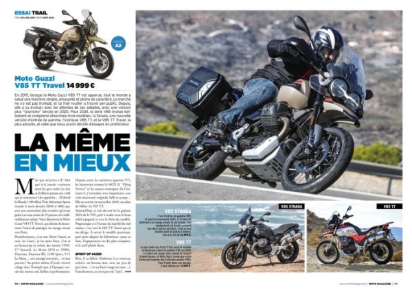 Moto Magazine 407 avril 2024 essai Moto Guzzi V85 TT Travel {JPEG}
