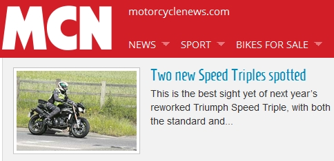 Les Triumph Speed Triple 2016 aperçues à Hinckley (...)