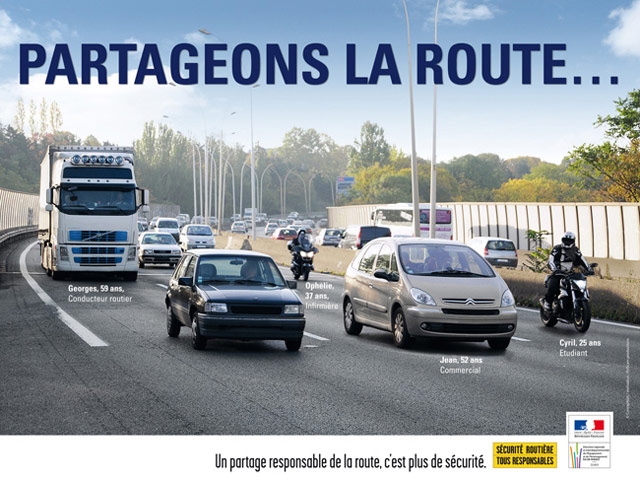 Campagne de sensibilisation : autos, motos, camions, (...)