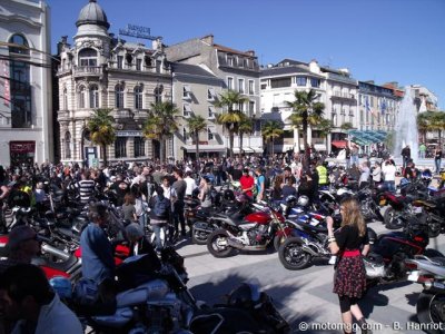 Manif 24 mars Pau : 1100 motards, 7 départements
