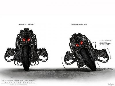 La moto de Terminator : effet gyroscopique