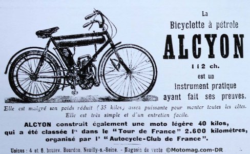 La bicyclette à pétrole Alcyon 1905
